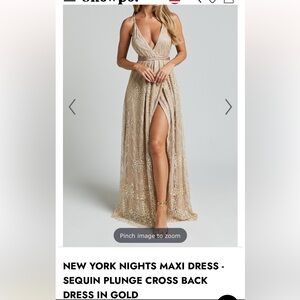 Showpo New York Nights- Gold Sequin Maxi Dress